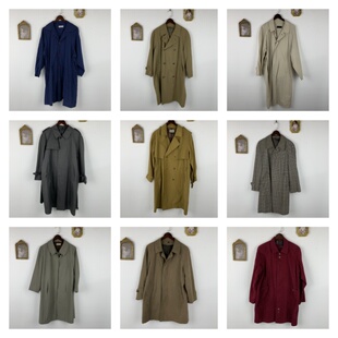 vintage古着日制男女长款 男风衣外套279 港风廓形正肩宽松风衣长袖