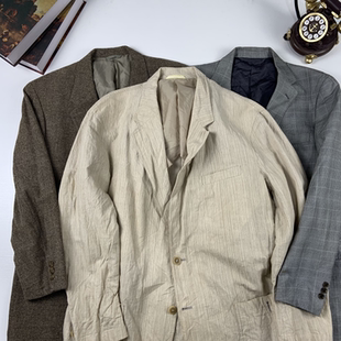 vintage古着日制男女中性西装商务港风复古西服外套瑕疵特价-658