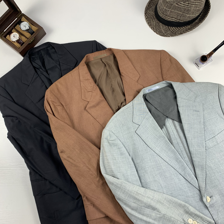Vintage古着日制春夏款西服 复古休闲纯色百搭简约男女西装外套10