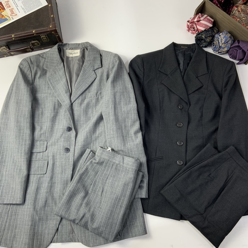 vintage古着日制女士羊毛秋冬套装商务正装干练松弛女西服套装298