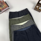 vintage古着日制男士 英伦休闲纯色商务直筒长裤 174