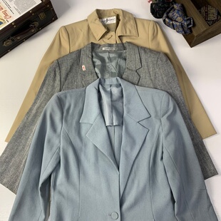 vintage古着日制女士羊毛秋冬套装 552 复古港风通勤女西服瑕疵套装
