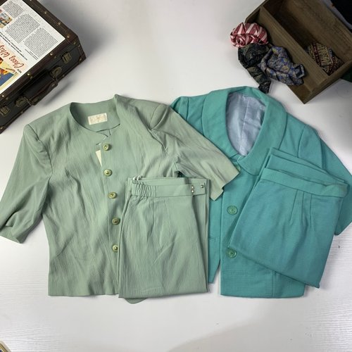 vintage古着日制女士羊毛秋冬套装复古港风淑女气质女西服套装598