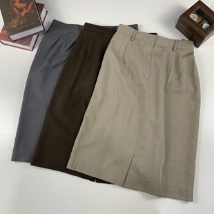 vintage古着日制秋冬毛半裙港风复古日系经典 包臀一步裙613 简约款