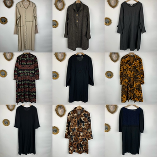 vintage古着日制羊毛连衣裙女士长款 复古森系气质秋冬长裙511 长袖