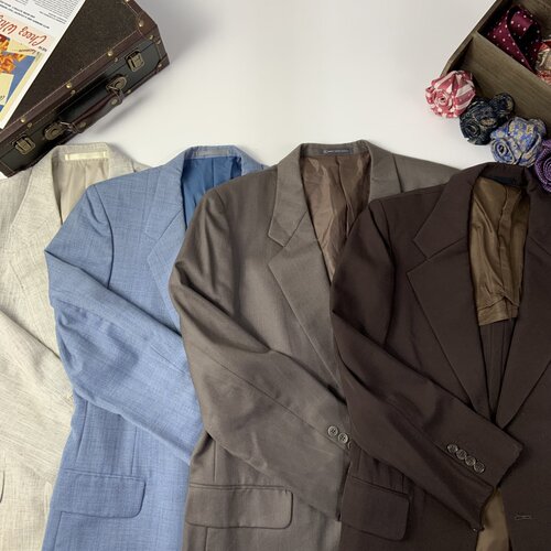 vintage古着日制男女阔版西装港风日系商务英伦西服微瑕特价-159