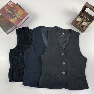 vintage日制古着女西装 196 马甲羊毛背心马甲百搭街拍文艺马甲