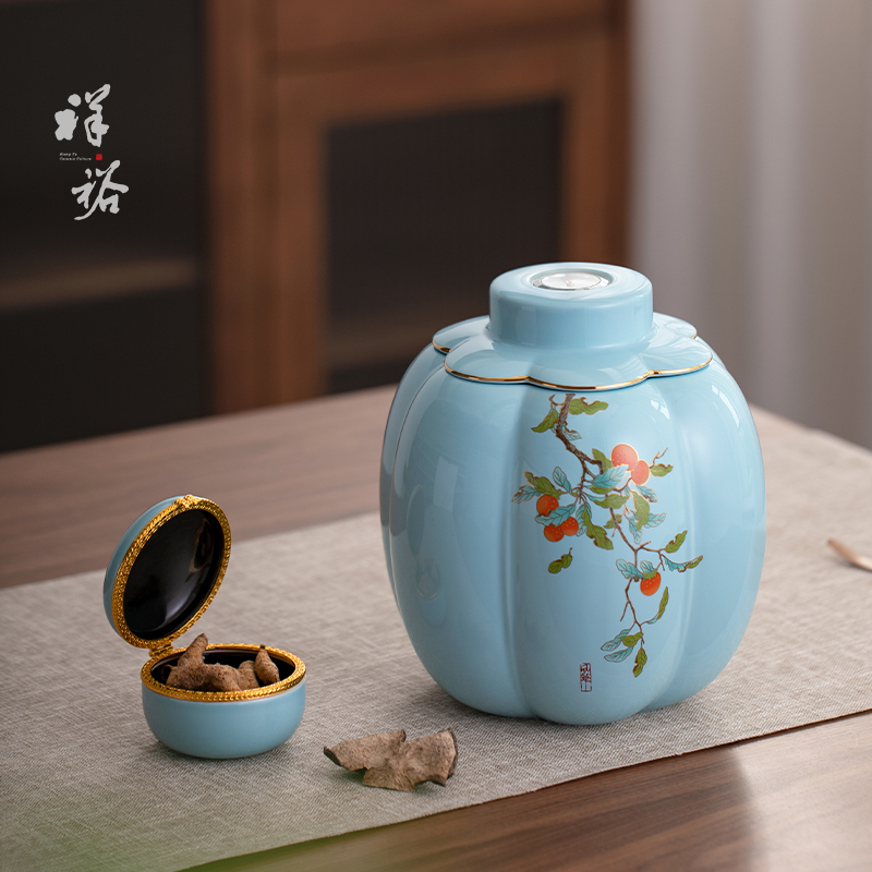 精品高檔陶瓷茶葉罐密封罐