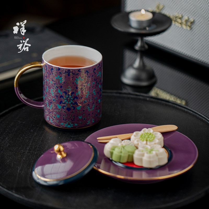 珐琅彩陶瓷高档礼盒装办公杯