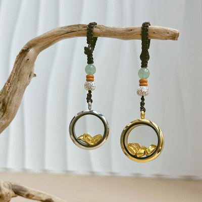 攒金豆收纳瓶小物件收藏瓶朱砂吊坠嘎乌盒高档可打开玻璃瓶项链瓶