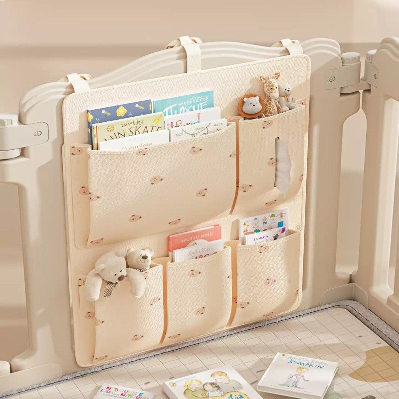 婴儿爬爬垫收纳袋绘本整理挂式宝宝防护栏门挂袋鞋子鞋套杂物收纳