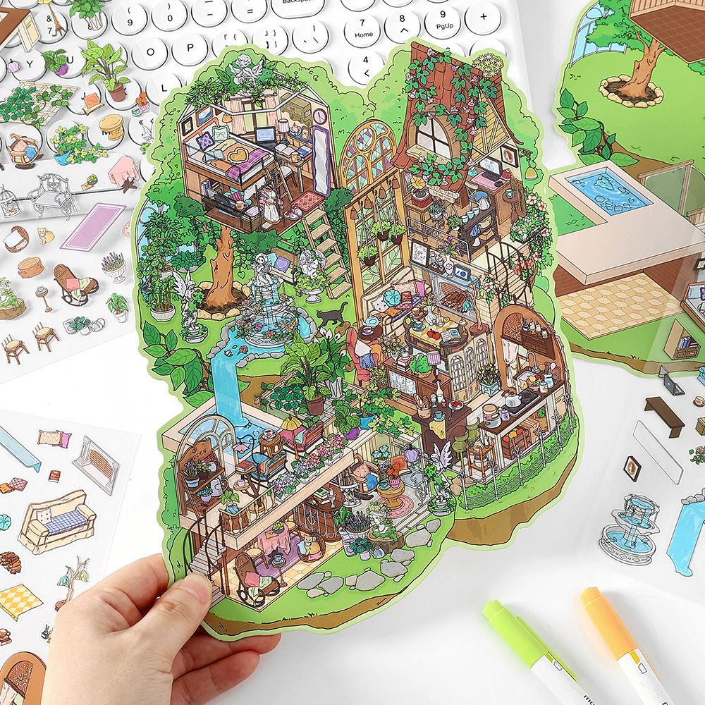 Infeel.Me我的小屋第五弹立体造景贴纸解压玩具微缩装饰贴场景3D小屋贴画手帐账diy手工玩具女孩第814121317