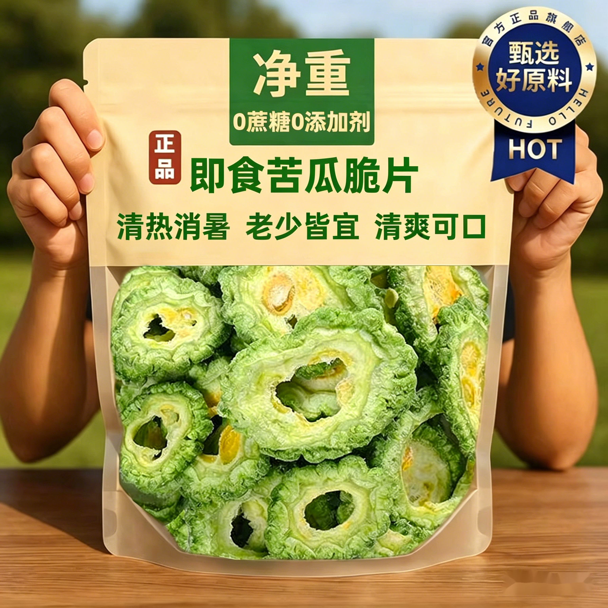农科院苦瓜脆片清热解火无添加糖脱水蔬菜即食解馋健康休闲零食