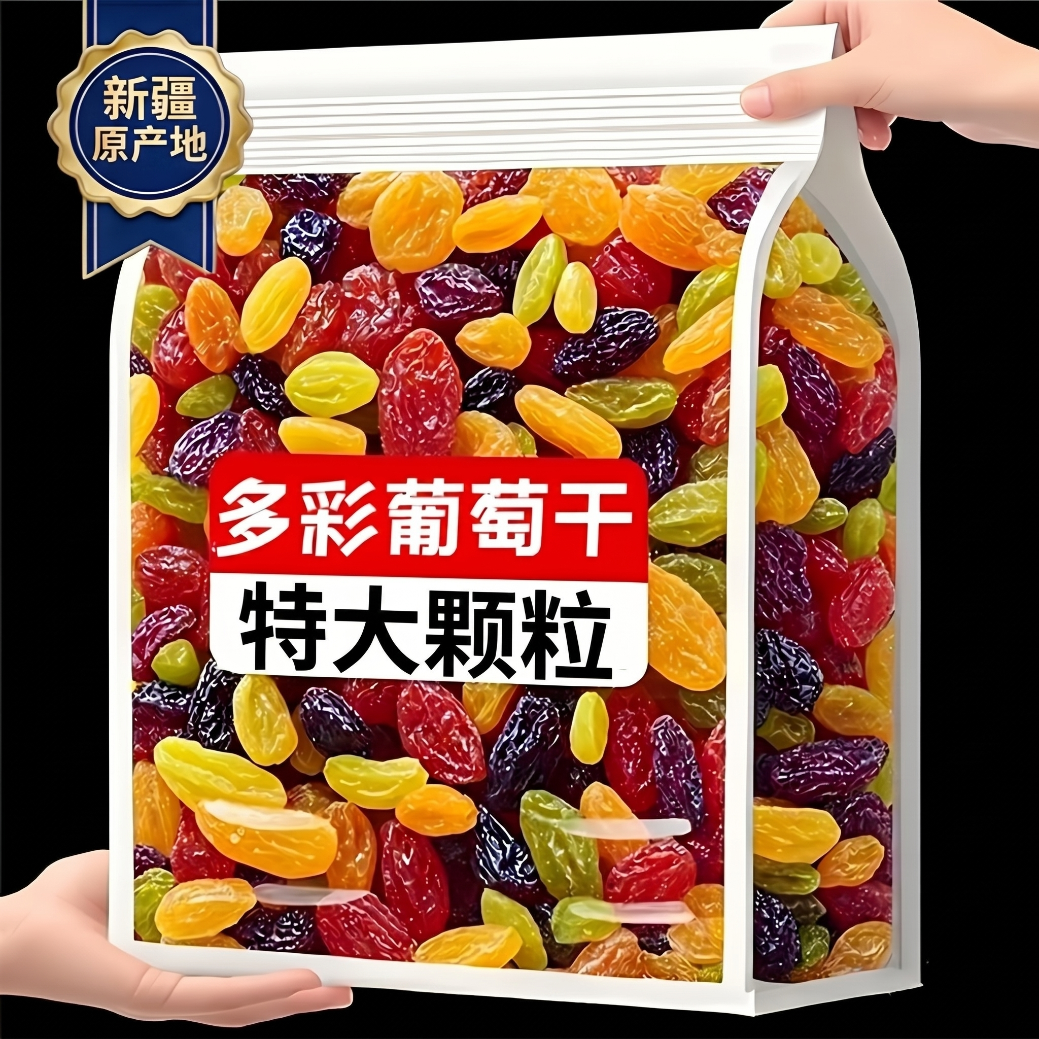 四色葡萄干多彩新疆葡萄干特级超大免洗官方旗舰店烘焙无糖无添加