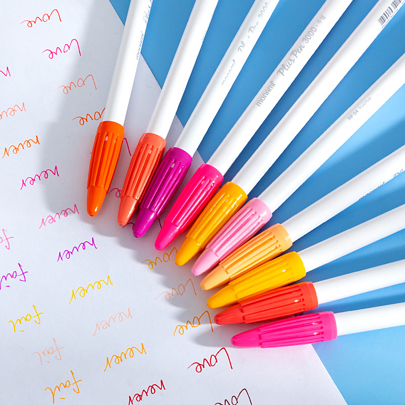 韩国monami慕娜美纤维水性笔手账本制作工具彩色中性笔学生画画课手账勾线水彩笔