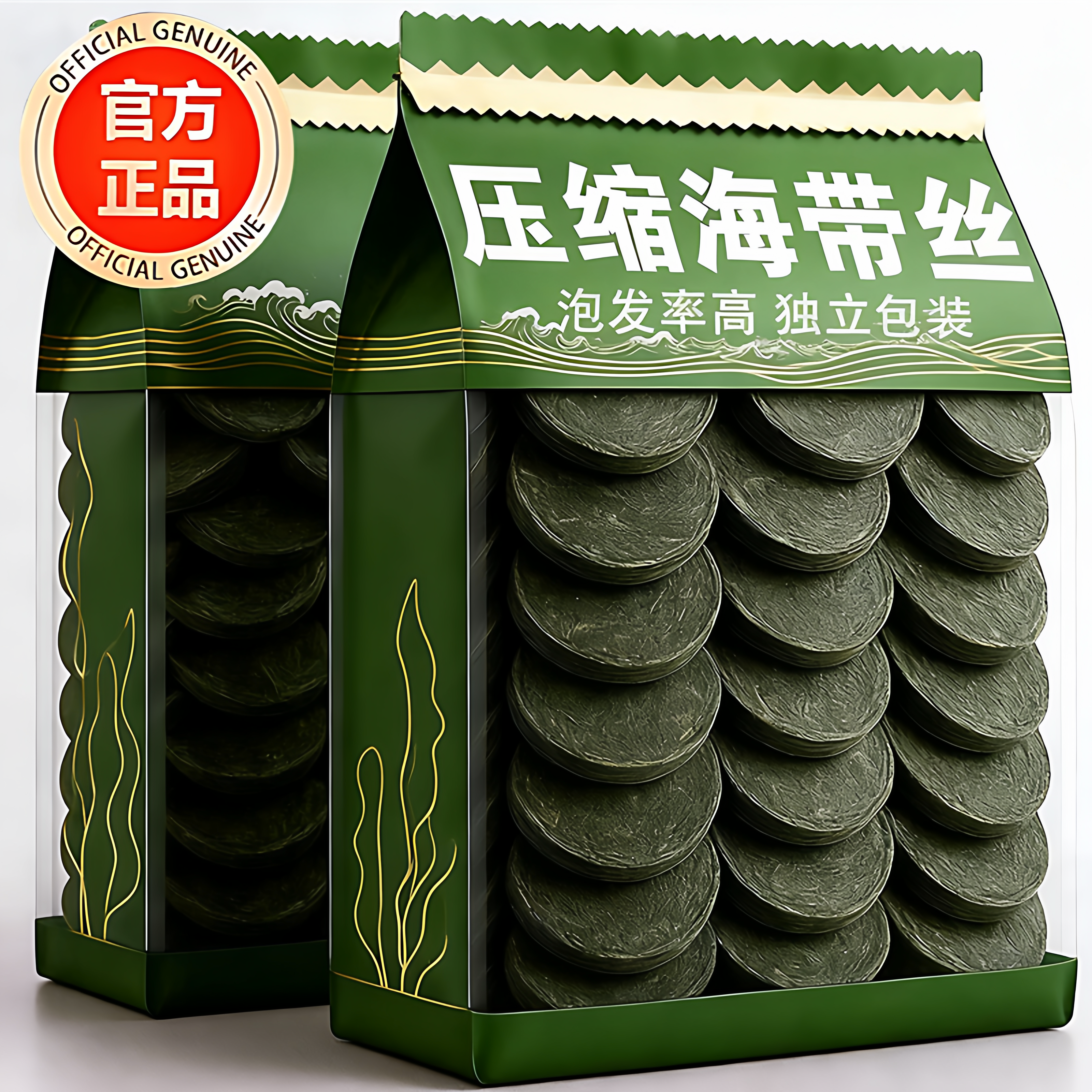 福建霞浦压缩海带丝干货特级旗舰店凉拌独立包装烘干无沙商用圆饼