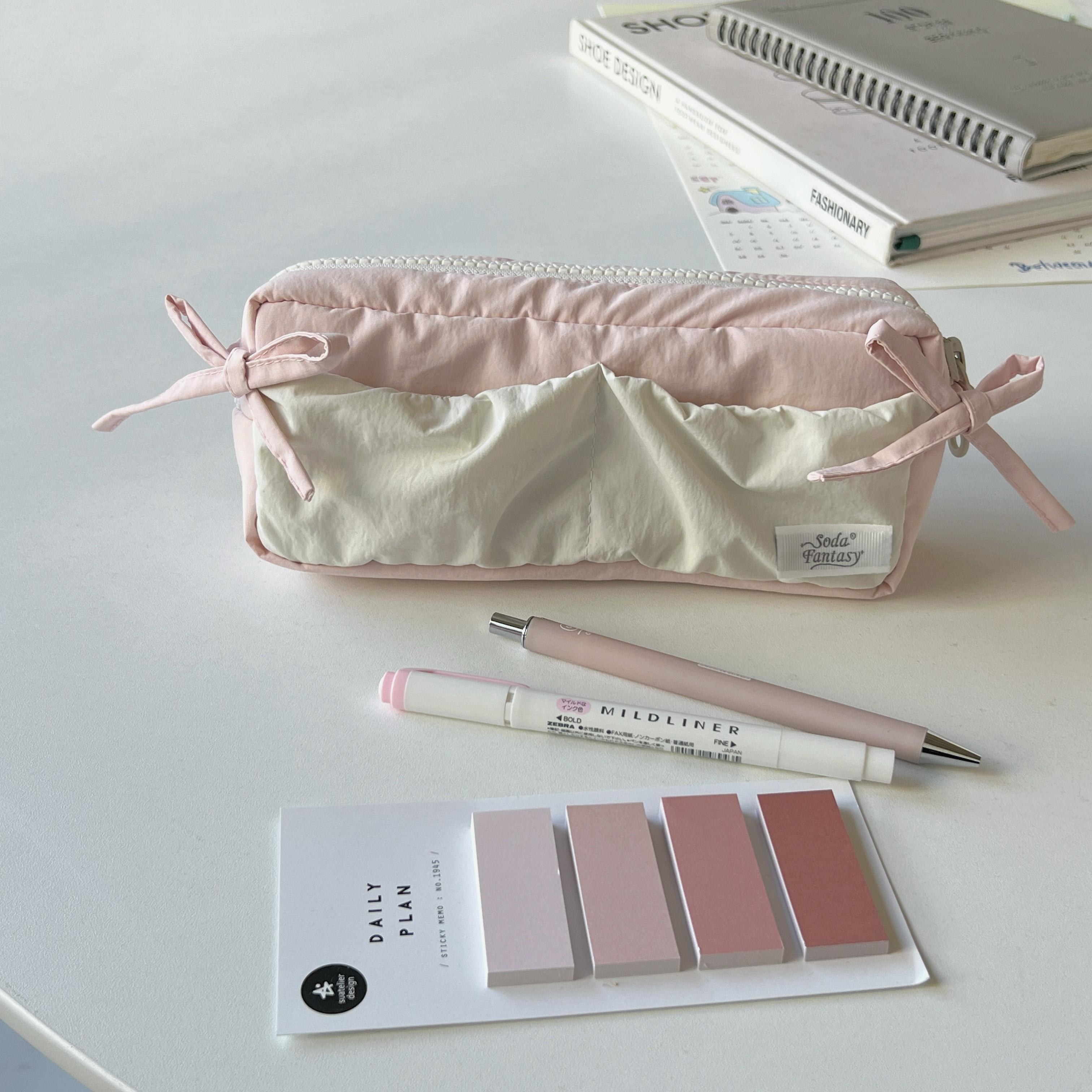 SodaFantasy 原创正品云朵吐司蝴蝶结笔袋大容量防泼水面料文具袋