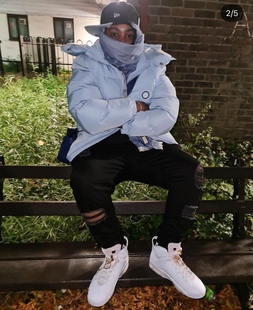 trapstar连帽蓝羽绒棉服夹克drill美式服羽绒男服羽绒棉冬季男