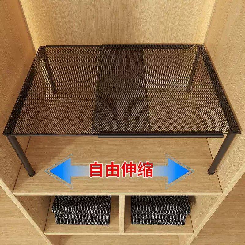 可伸缩衣柜收纳分层神器置物架衣服柜内空间利用橱柜抽拉隔板鞋架