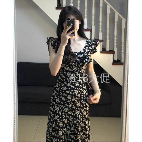 今年流行绝美碎花洋装女夏2025新款爆款巨好看收腰1/4吋套筒扳手