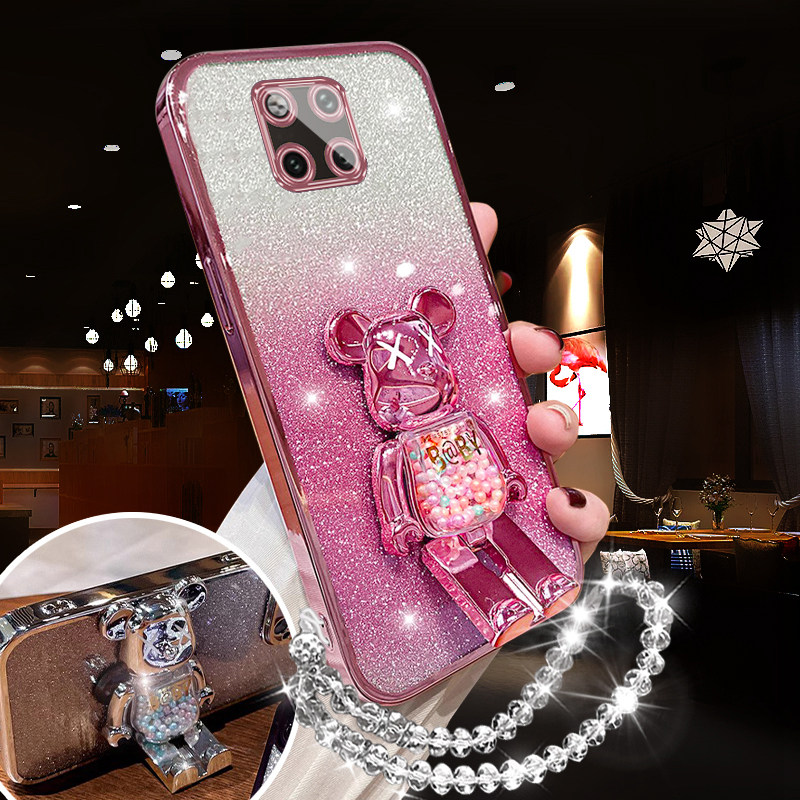 华为mate20pro手机壳全包边防摔女款保护套带支架lya-al00小众创意闪