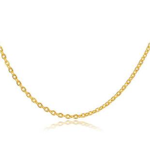 18K包金保色o字链铜镀真金项链十字链锁骨链素链单链毛衣链抗过敏