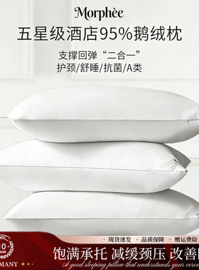 德国95白鹅绒枕头护颈椎助睡眠成人颈椎支撑专用抗菌防螨枕护颈枕