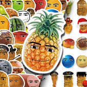 创意装 116张Robloxs Face贴纸搞怪趣味个性 饰笔记本手账防水贴画