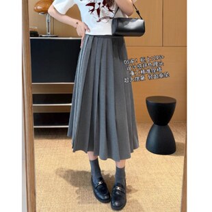 EGG SLY重工精准捏褶撞色高腰A字大摆伞裙百褶半身裙女春夏