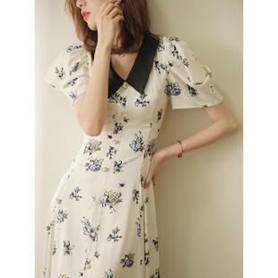 连衣裙设计感小众夏季 EGG 法式 醋酸泡泡袖 SLY轻奢专属仙气满满