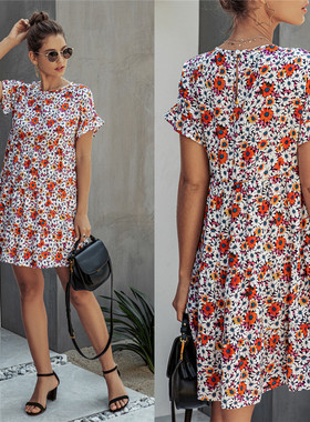 Loose Dress Black Mini Short Sundress Beach T Shirt Dresses