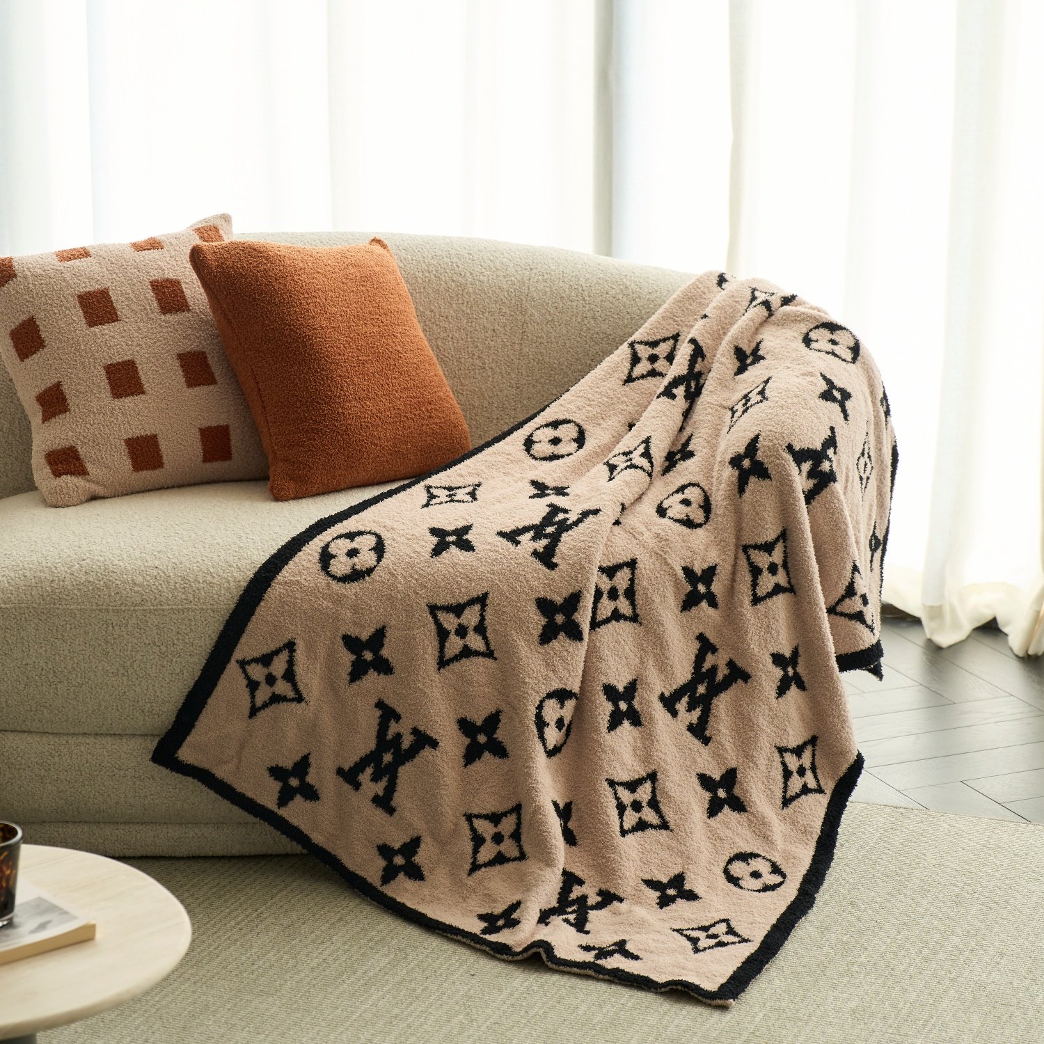 中古风轻奢高级感半边绒毛毯办公室午睡沙发盖毯家居空调毯子午休,床上用品,休闲毯/毛毯/绒毯,淘宝优惠券,粉丝福利购,淘宝优惠卷