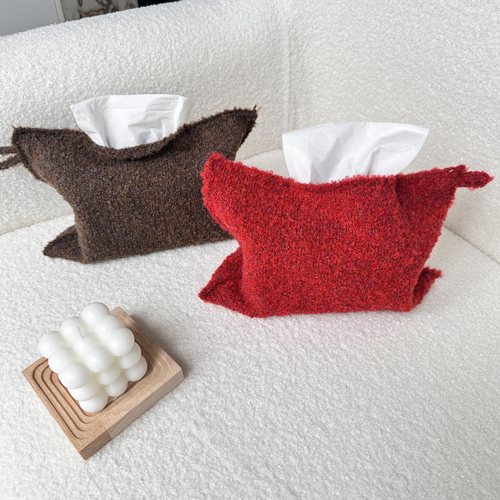 中古风羊毛针织抽纸袋