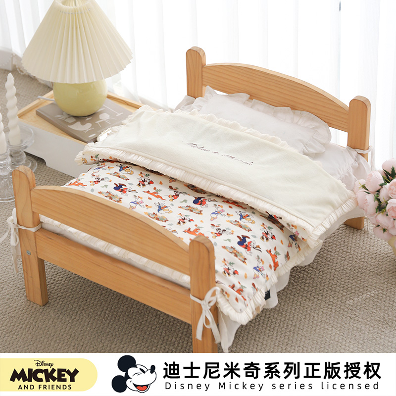 迪士尼米奇系列猫被子狗狗睡觉宠物专用毛毯马尔济斯冬季保暖被子