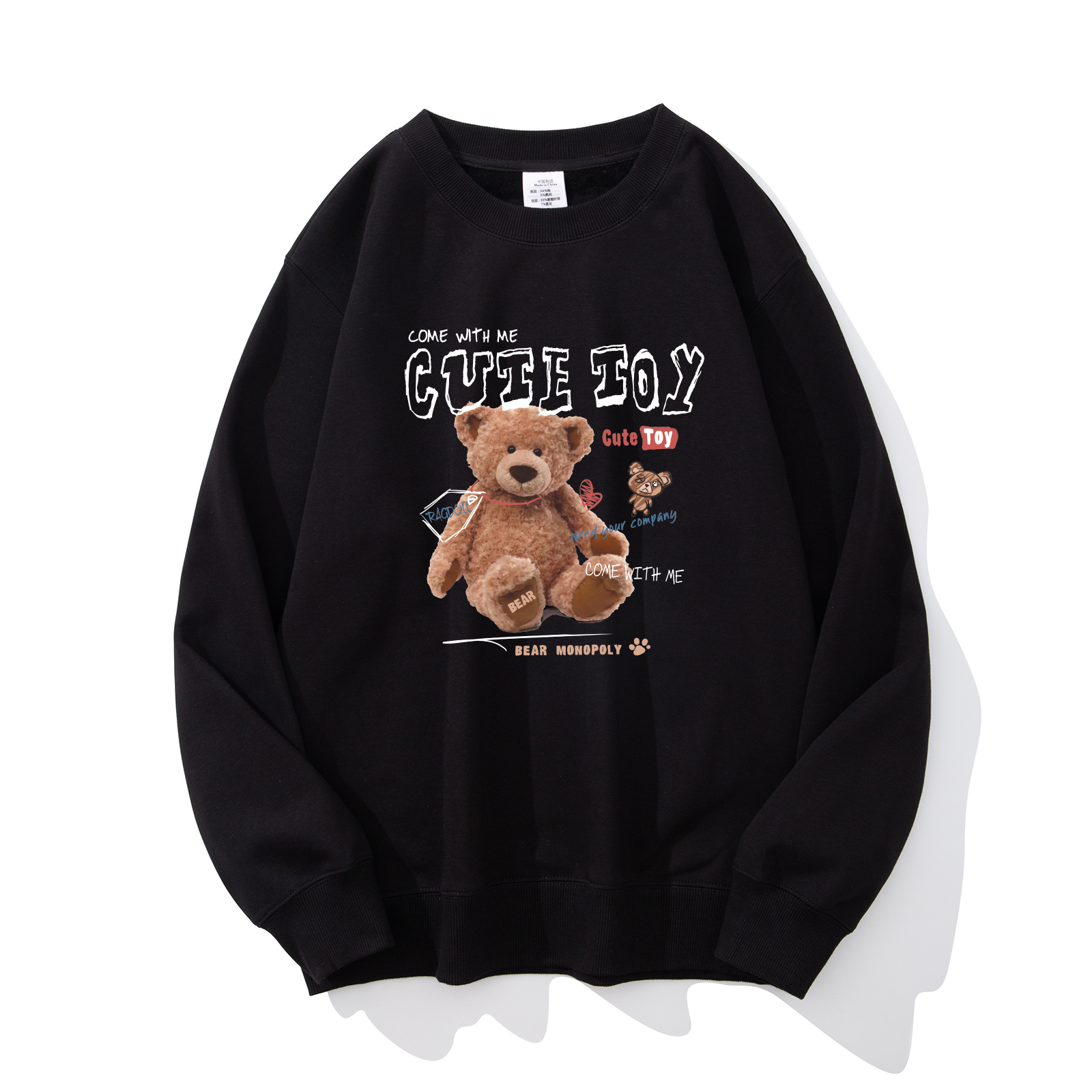 情侣百搭宽松休闲卫衣加绒加厚