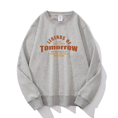 宽松潮流秋季新款无帽圆领卫衣男