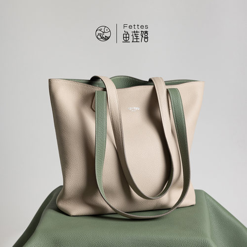 Fettes鱼莲嬉全手缝意大利鹿皮鳄鱼皮双面可用托特包通勤包大容量