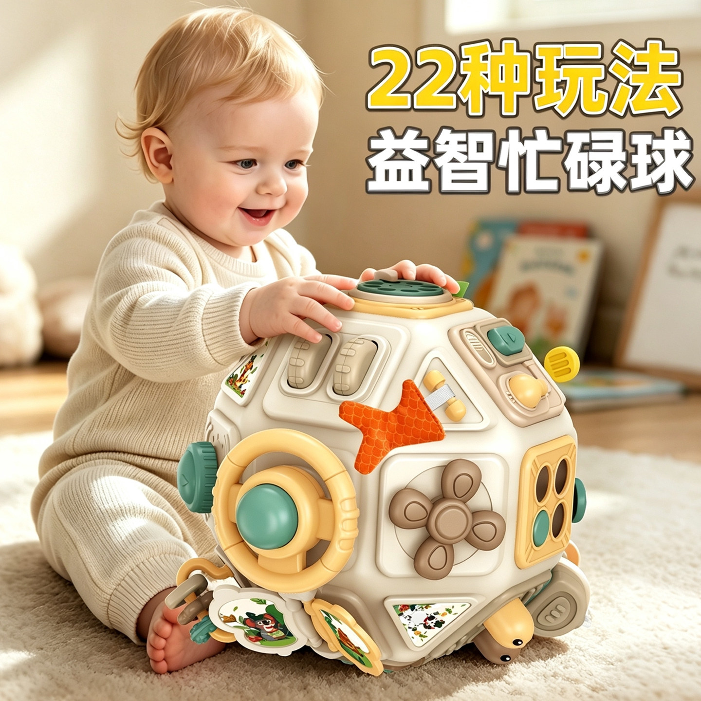 婴儿多面体忙碌球益智玩具