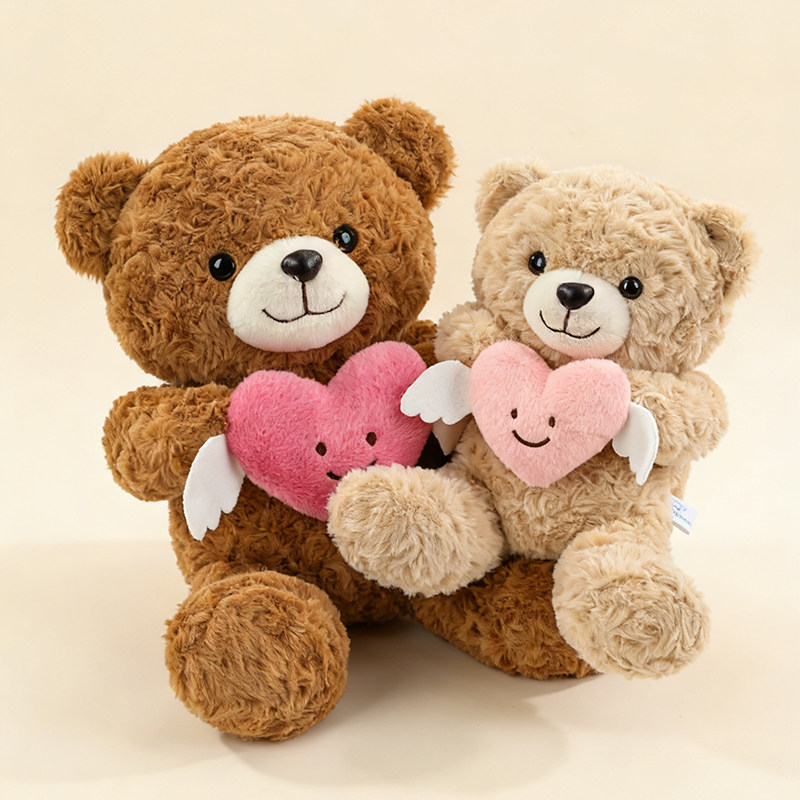 可爱泰迪熊毛绒玩具公仔爱心翅膀布艺玩偶生日礼物少女风