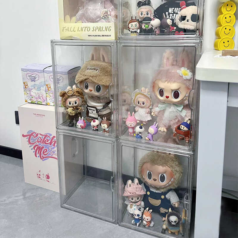 labubu搪胶展示盒泡泡玛特春天野