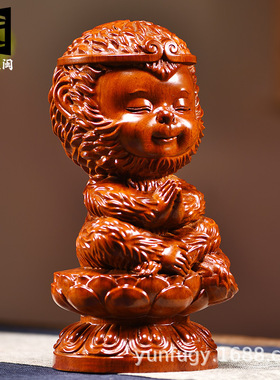 跨境花梨实木齐天大圣孙悟空佛像摆件斗战胜佛家居玄关客厅办公