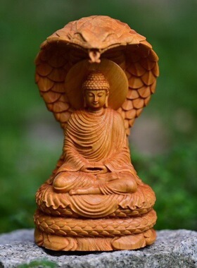 跨境厂家直供崖柏木雕刻蛇佛如来佛祖神像摆件阿弥陀佛菩萨家居