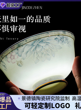 碗盘套装家用2024新款轻奢高级感景德镇陶瓷餐具定制碗碟餐具套装