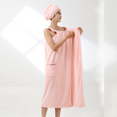 可穿可裹浴巾穿戴式 款 浴裙浴袍家用 珊瑚绒花边浴裙女四季 新款