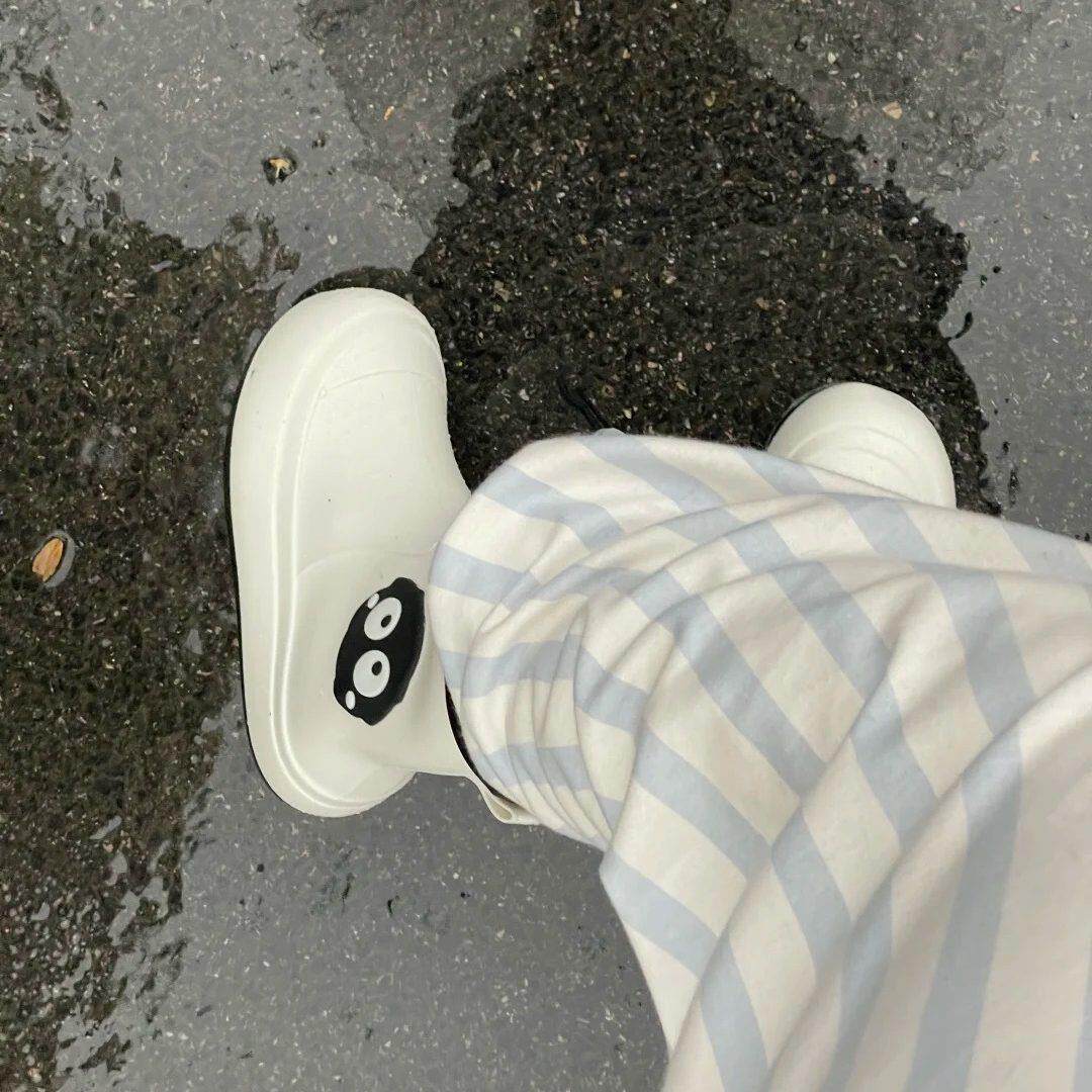 圆头外穿雨鞋防水鞋男童女童学生女防滑中筒亲子轻便一脚蹬雨靴