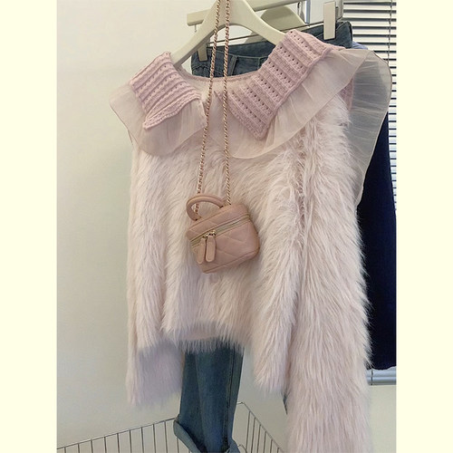 高级感粉色千金轻奢毛衫上衣