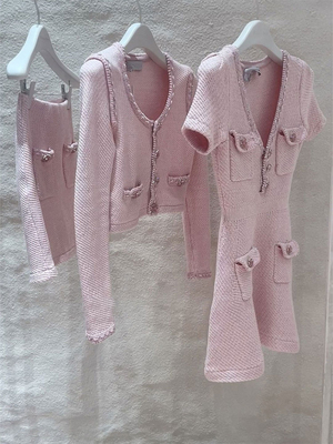 早春洋气小香风针织连衣裙