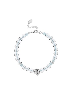 Neverfar海洋系列渊贝集月光螺海蓝宝白水晶串珠手链女海边饰品