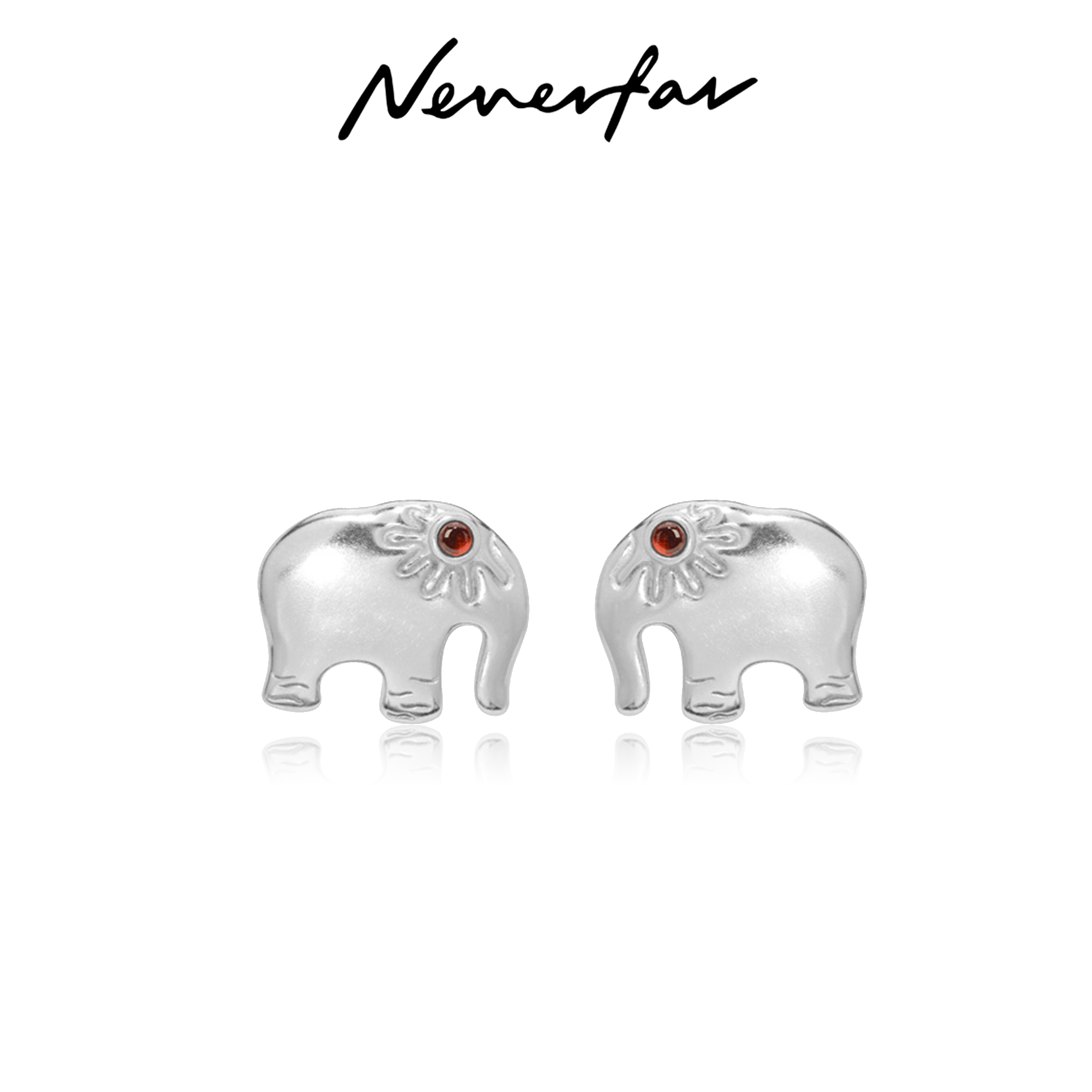 S925银耳针不易过敏镀18K金吉象耳钉