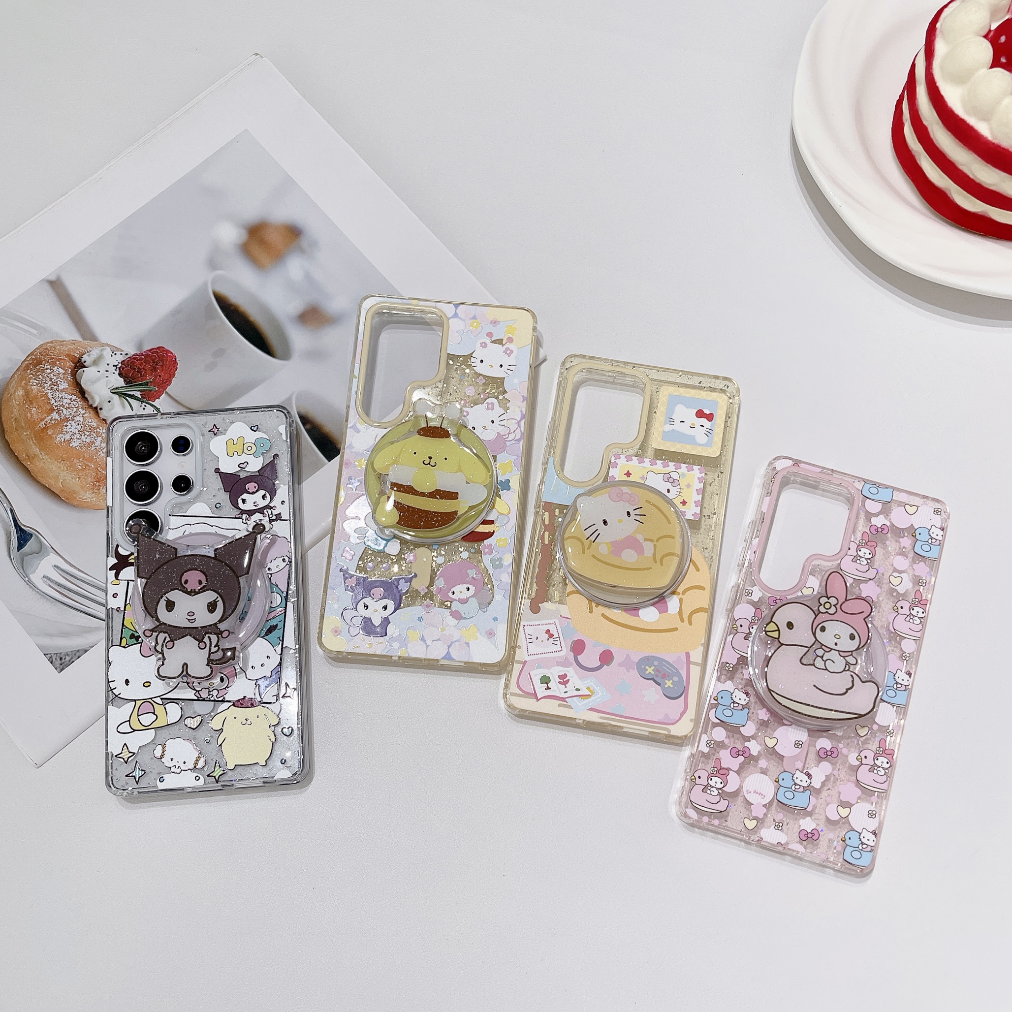 创意磁吸卡通三丽鸥KT猫适用三星GalaxyS25Ultra手机壳S24FE/S24Ultra可爱少女心S23/S23Ultra全包防摔保护套